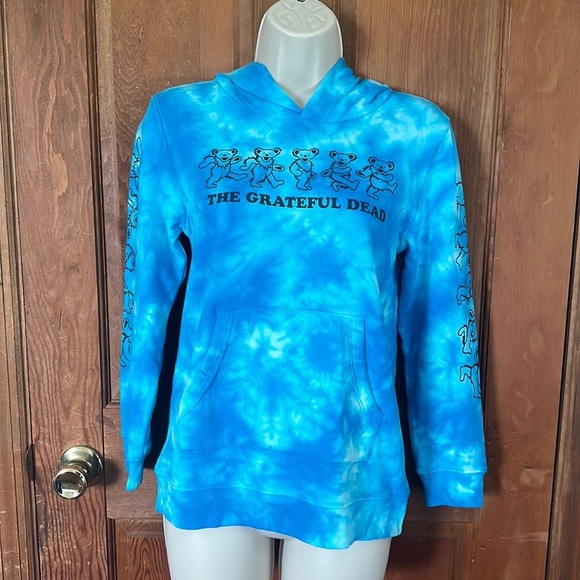 None Other - SOLDGrateful Dead Kids Blue Tye Dye Dancing Bears Hoodie Size Medium